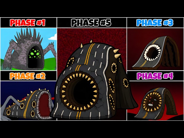 My Sprunki OC: ROAD EATER MONSTER x LAND EATER CREATURE (from Phase 1 to New Phase 5)