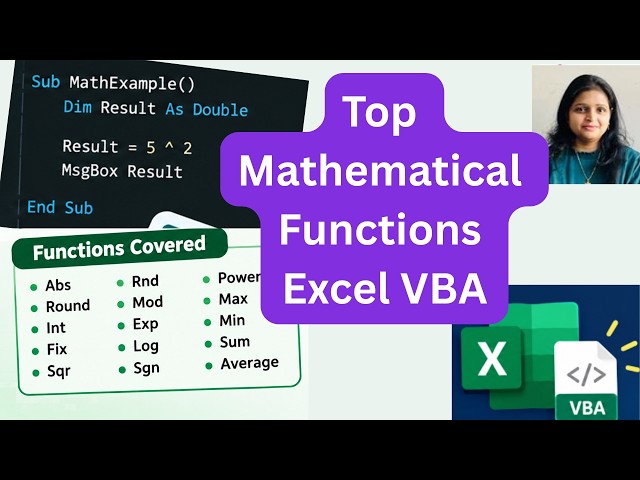 Top Mathematical Functions in Excel VBA | VBA Tutorial #ExcelVBA #VBA #ExcelTutorial #vbaexcel