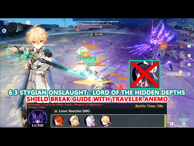 6.3 Stygian Onslaught : Lord of the Hidden Depths Shield Break Guide with Traveler Anemo