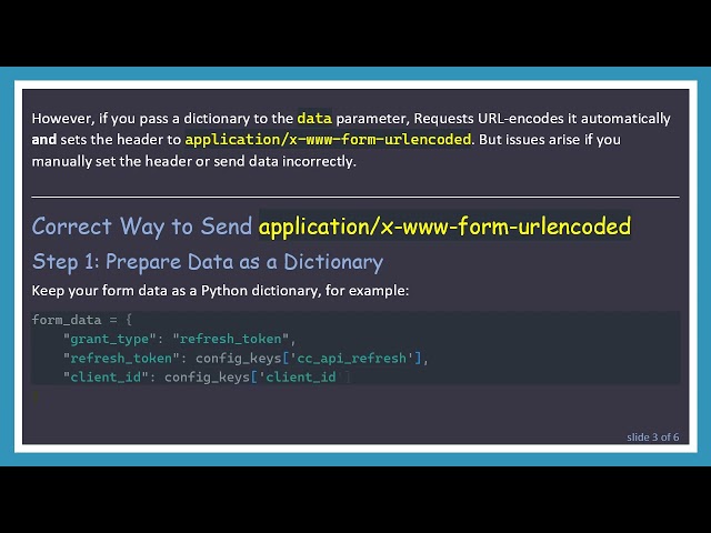 How to Send application/x-www-form-urlencoded Data Using Python Requests
