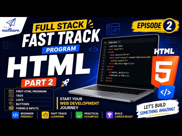 HTML Tutorial for Beginners | First Program, Lists, Forms & Inputs | Part 02
