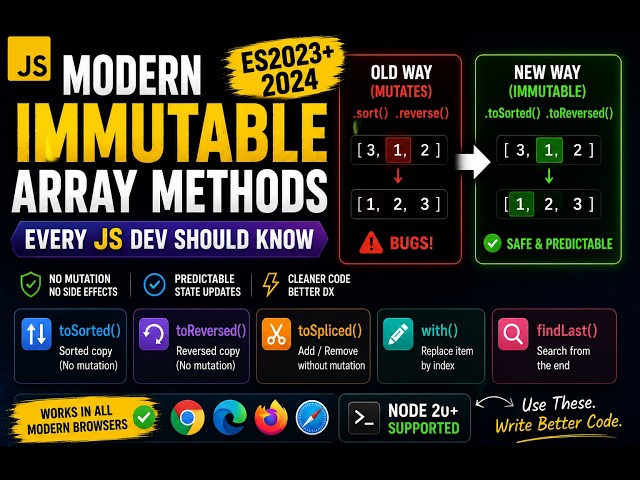 5 New JavaScript ES2024 Array Methods You Haven’t Tried Yet - Explained in 5 minutes | Tutorial 2026