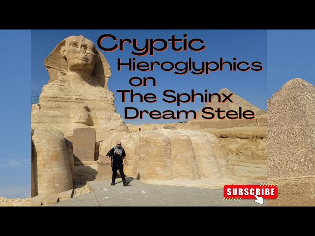 Finding Cryptic Hieroglyphic Patterns on the Dream Stele - 360 View of between the Sphinx Paws