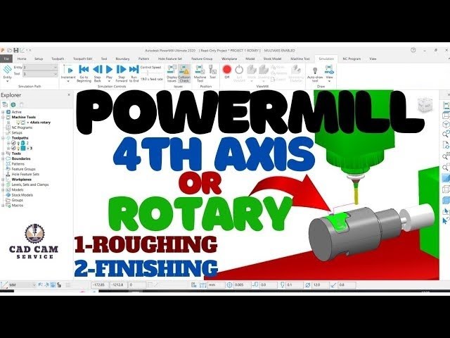 Powermill Delcam 4th Axis Rotary Programming Or Multyaxis #powermill #delcam @CADCAM_SERVICE