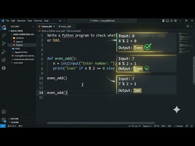 Python Important Problem #7 | Check Even or Odd Number in Python | Python Tutorial for Beginners