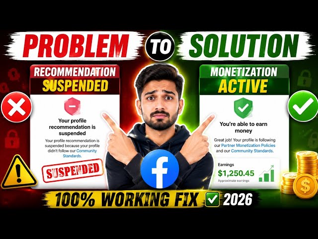 Facebook Profile Recommendation & Monetization Suspended: Problem Solved ✅