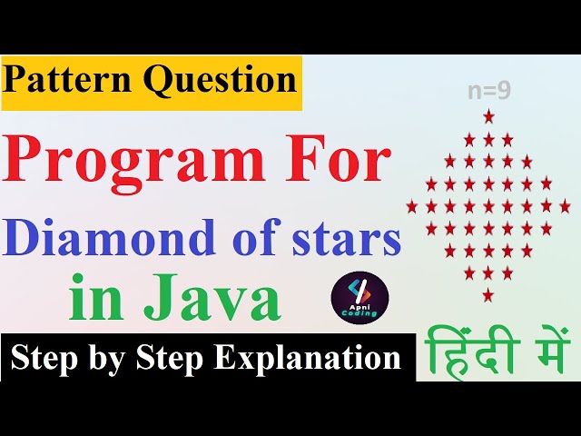 Q20:- Diamond of stars Pattern | Diamond of stars coding ninjas | Diamond of stars in java | Pattern