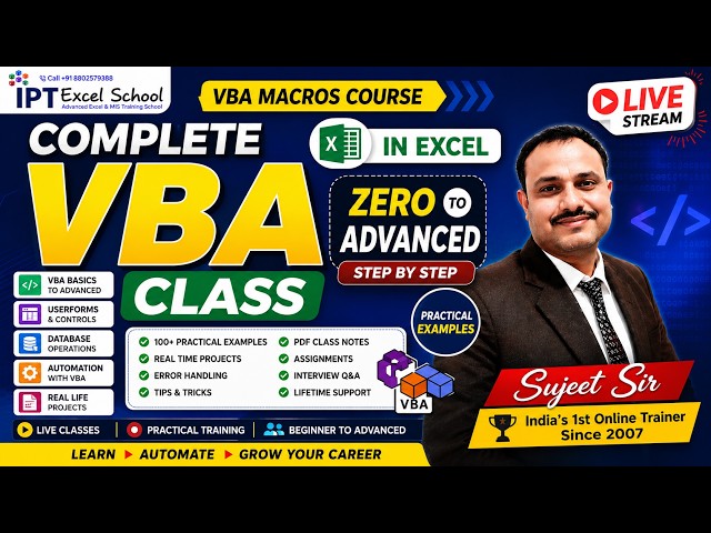 🚀 Complete VBA Course in Hindi | Zero to Advanced Excel VBA Training | 100+ Examples | Sujeet Sir |