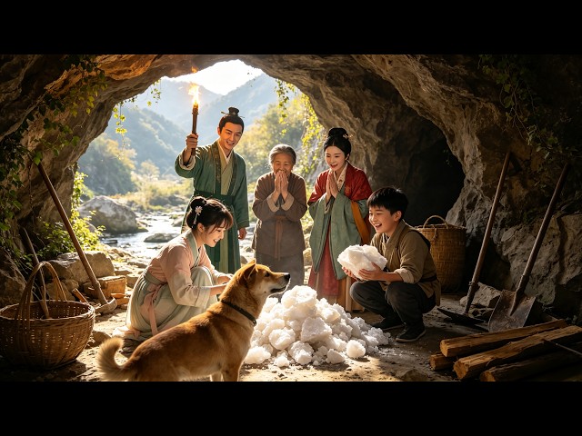 Family transmigrated ancient, broke. Found salt cave—got rich.#dramachina #shortdrama
