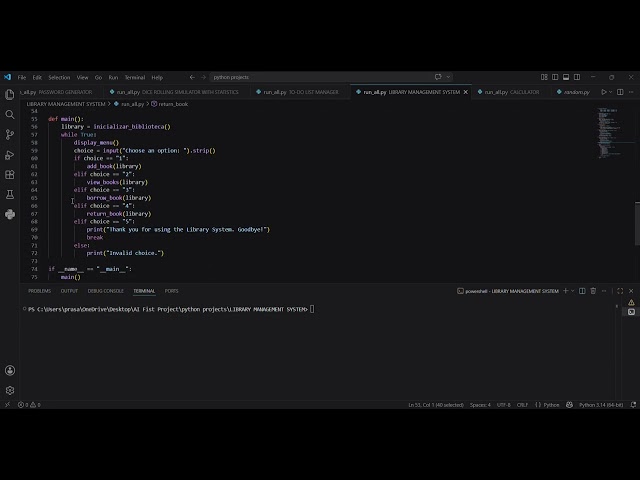 PYTHON BEGINNER PROJECT 🚀LIBRARY MANAGEMENT SYSTEM
