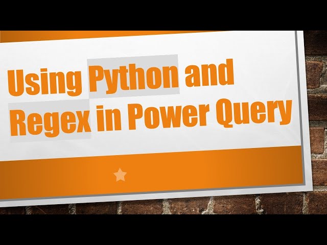 Using Python and Regex in Power Query