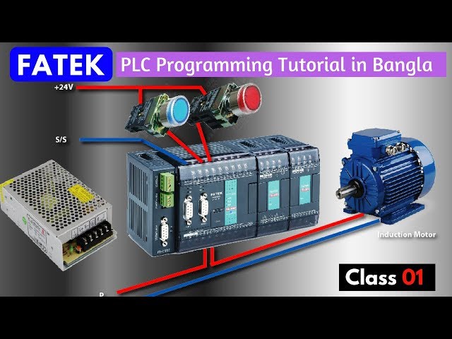 Fatek PLC Programmin Tutorial in Bangla class 01 Motor on off programming