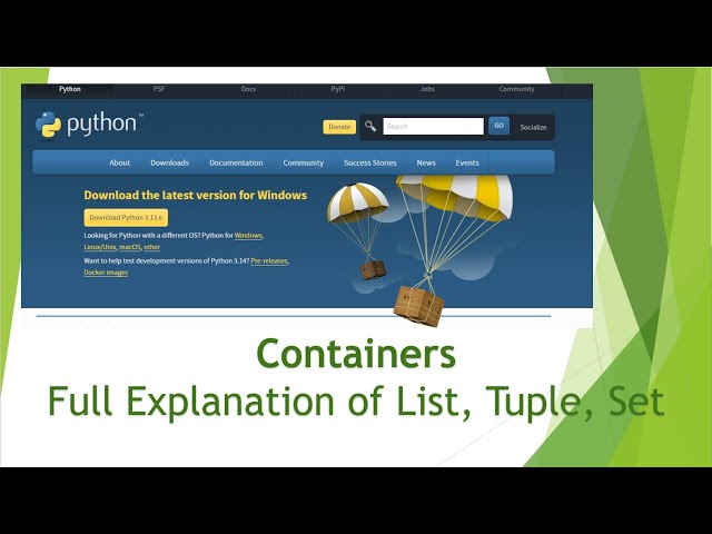 6 containers (pt2) - Complete explanation of list, tuple and set