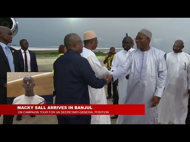 MACKY SALL ARRIVES IN BANJUL