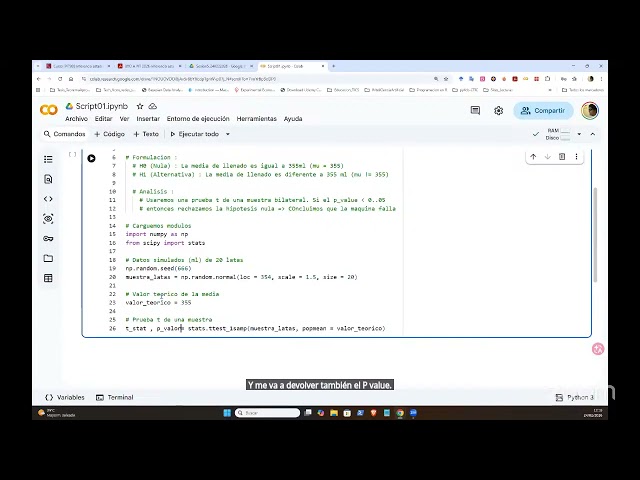 INFERENCIA ESTADÍSTICA PARA LA TOMA DE DECISIONES CON PYTHON (Clase 5 de 6)
