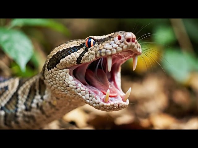 A python daily life in the jungle #snakevsmachine #animals #snake #apython #kingjungle 