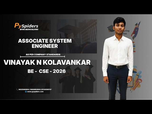 Placement Success Story  | Vinayak N Kolavankar | Python  Developer  |  PySpiders BTM Branch