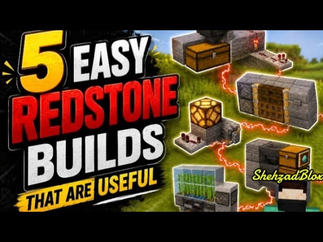 5 Easy redstone builds that are Very useful! #viral #minecraft #build 