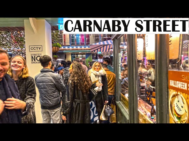 London Carnaby Street Night Life Walking Tour | West End London Night Walk [4K HDR]