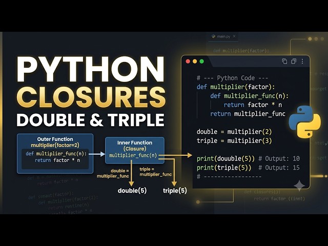 Python Closures Explained | Building Double & Triple with a Multiplier Function