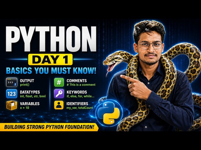 Python Day 1 | Print(), Variables, Data Types, Comments, Keywords | Python Tutorial #Python  #Coding
