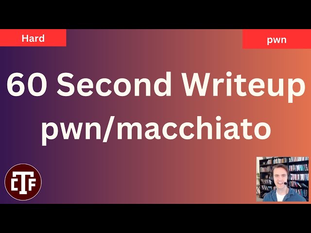 60 Second Writeup - Binary Exploitation in a Java Process - TAMU ctf pwn/macchiato