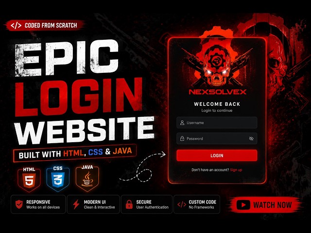 Dark Cyber Login UI Design | HTML, CSS & JavaScript Project