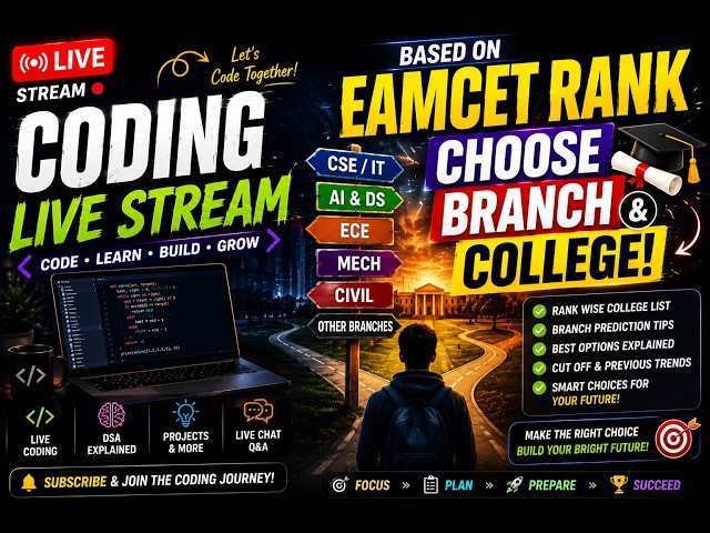 🚀 EAMCET Rank Wise College & Branch Selection LIVE | Ask Your Doubts