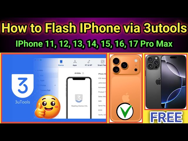 How to flash Iphone 11, 12, 13, 14, 15, 16, 17 Pro for removing unavailable mode by 3utools Free |