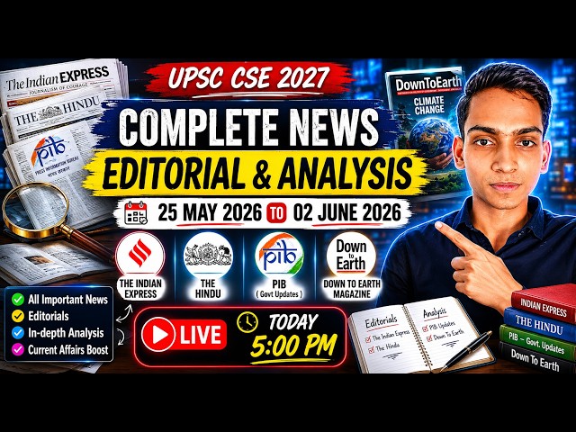 2 June Weekly Ep.1 News & Analysis  for UPSC 2027 🔥 The Hindu, Indian Express, PIB & Down To Earth