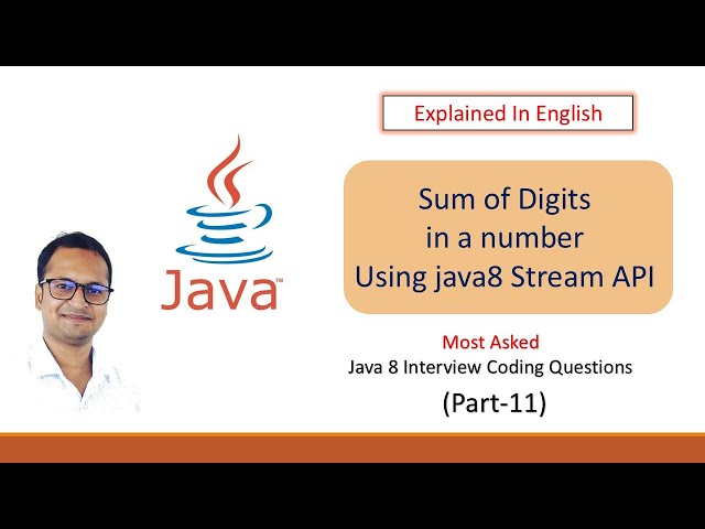 Sum of digits using Stream API#java8 #javainterview #java #javatutorial #javaprogramming #javacoding