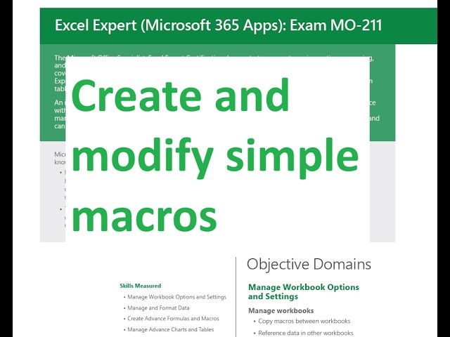 Create and Modify Simple Macros - Create Advanced Formulas and Macros