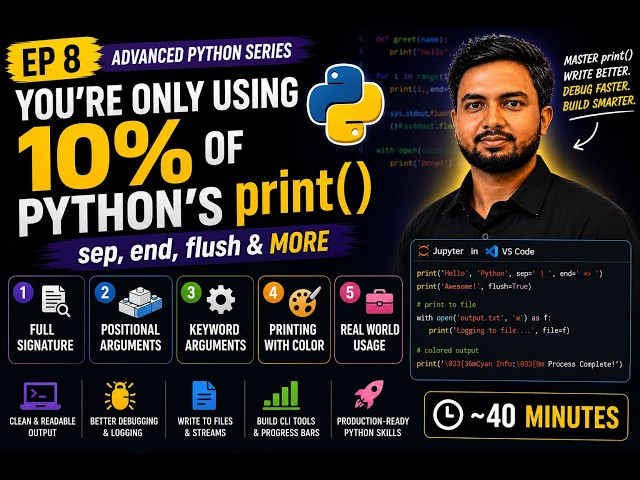 You're Only Using 10% of Python's print() | Ep 8 — sep, end, flush & More