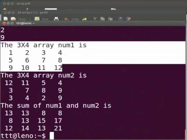 Working With 2D Arrays - Malayalam