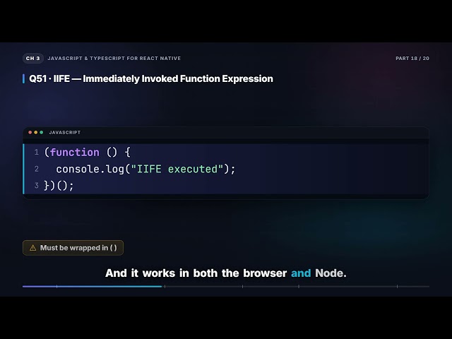 IIFE, Callback Hell & Spread vs Rest | React Native Interview (3.18)