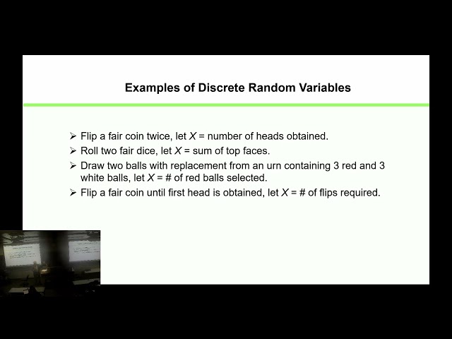 Intro to Random Variables, Probability Mass Function, and Cumulative Distributions WOct15 F25