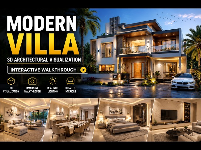 Modern Villa – 3D Architectural Visualization | Interactive Walkthrough