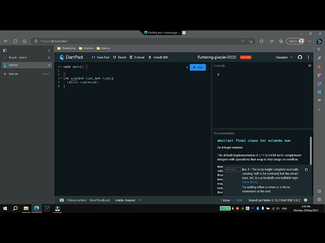 Create functions that return a value in dart