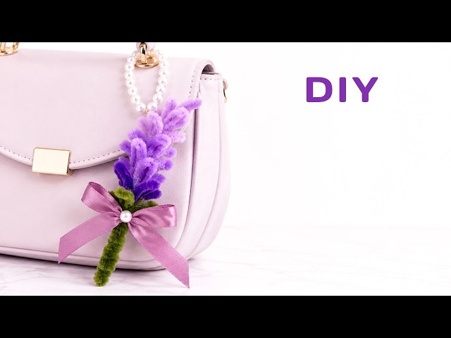 Coquette Aesthetic DIY Pipe Cleaner Lavender Bag Charm | Keychain Pipe Cleaners