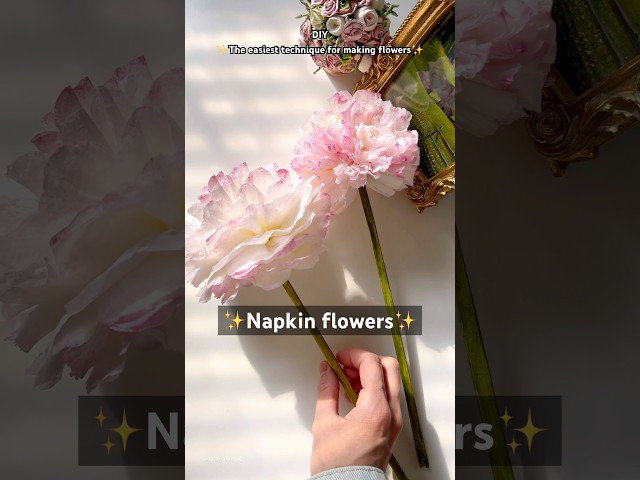 DIY The easiest technique for making flowers | How to make peony flower from paper towels