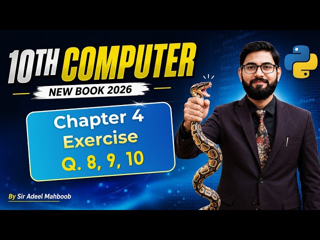 Chapter 4 exercise question 8 9 10 | class 10 computer new book 2026