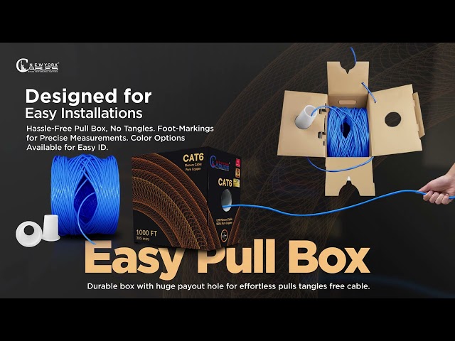 Cat6 Plenum Bare Copper 1000ft | ETL & UL Certified High-Speed Ethernet Cable
