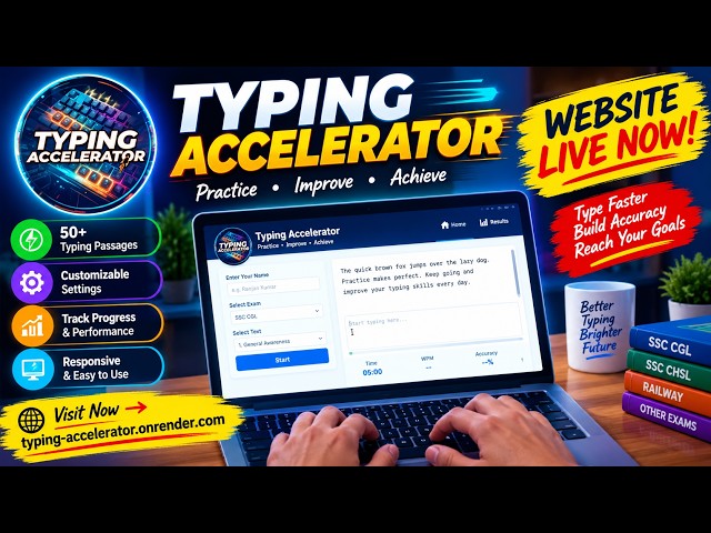 Typing Accelerator is LIVE! 🚀 Free Online Typing Test & Practice Website