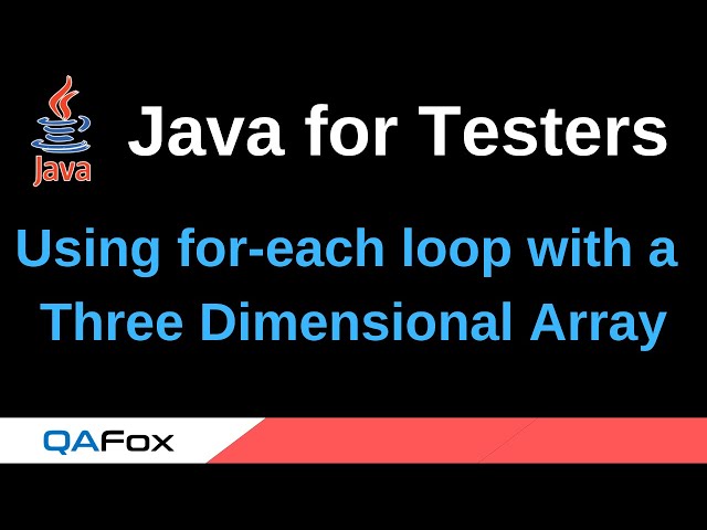 Java for Testers - Part 88 - Using for-each loop with a Three Dimensional Array
