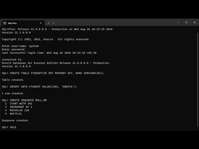 SQL Sequence in DBMS | CREATE SEQUENCE Command