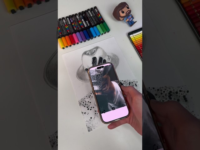 Drawing Michael Jackson, but the colors are inverted #art #drawing