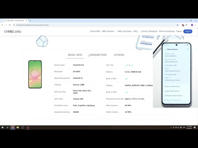 SAMSUNG Galaxy A56 5G – All Checking Tools and IMEI Options