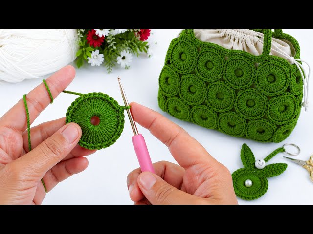 Amazing Crochet Circle Motif! 🌿 Turn It Into a Beautiful Bag & Keychain | Easy Tutorial