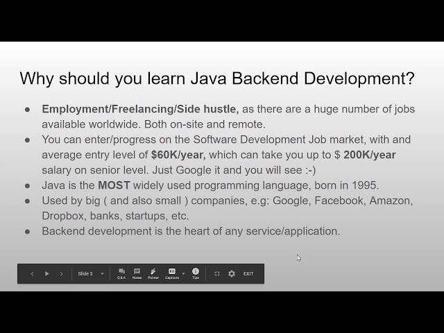 Java Developer Backend Training