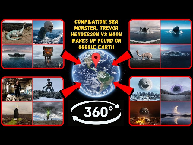 Video 360° - Compilation: Sea Monster, Trevor Henderson vs Moon Wakes Up Found on Google Earth!